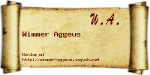 Wimmer Aggeus névjegykártya
